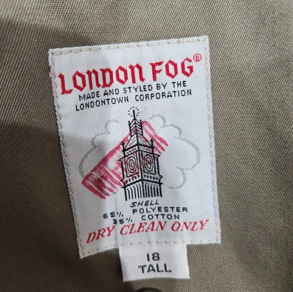 Vintage London For Women's trench coat, size 18 tall in military green. - Picture 8 of 9